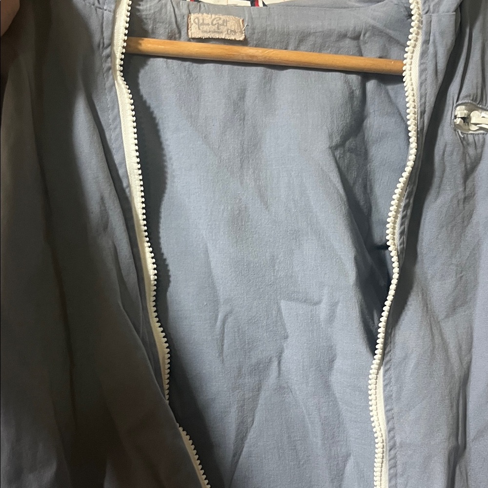 Brandy Melville Light Blue Bomber Jacket with White Trim